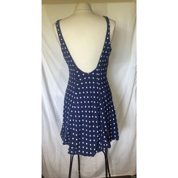Abercrombie & Fitch Polka Dot Navy and White Swing Dress Size Large - Picture 5 of 15
